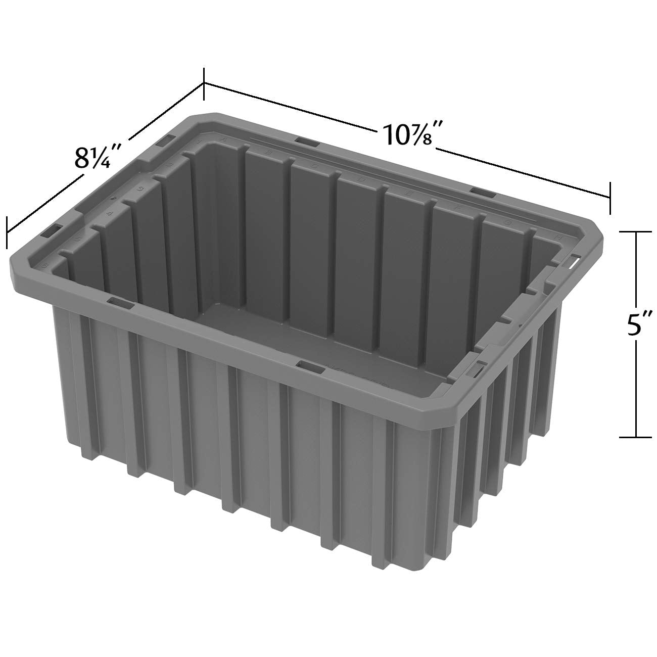 Akro-Mils 33105 Akro-Grid Plastic Slotted Dividable Modu Box Stackable Grid Storage Tote Container, (10-7/8-Inch L x 8-1/4-Inch W x 5-Inch H), (20…