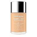 Neutrogena Healthy Skin Liquid Foundation Makeup Broad Spectrum SPF 20 Sunscreen, Medium Coverage, Vit B5, Antioxidants, All Day Wear, Sand 250N, 1