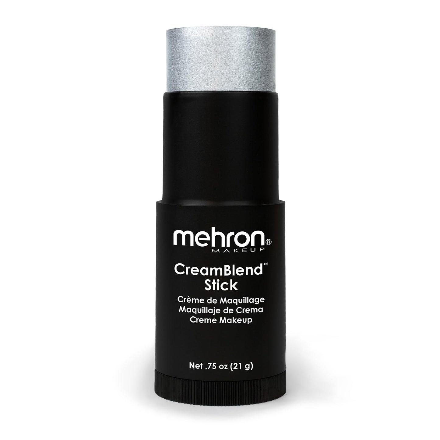 Mehron Makeup CreamBlend Stick | Face Paint, Body Paint, & Foundation Cream Makeup | Perfect for Halloween .75 oz (21 g) (Silver)