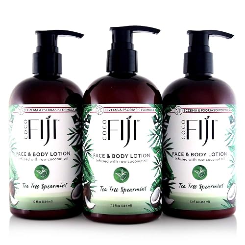 Coco Fiji Face & Body Lotion Infused With Coconut Oil | Lotion for Dry Skin | Moisturizer Face Cream & Massage Lotion for Women & Men | Tea Tree