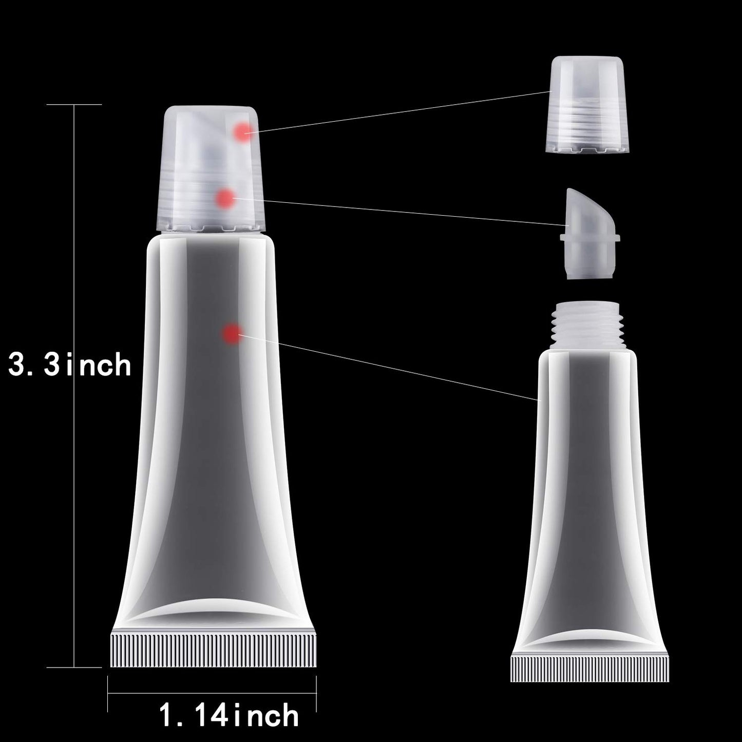 HRLORKC 50Pcs 10ml Empty Lip Gloss Tubes Empty Lip Balm Tubes for DIY Lip Gloss Balm Cosmetic
