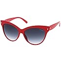 zeroUV - Oversize Vintage Mod Womens Fashion Cat Eye Sunglasses 59mm (Red)