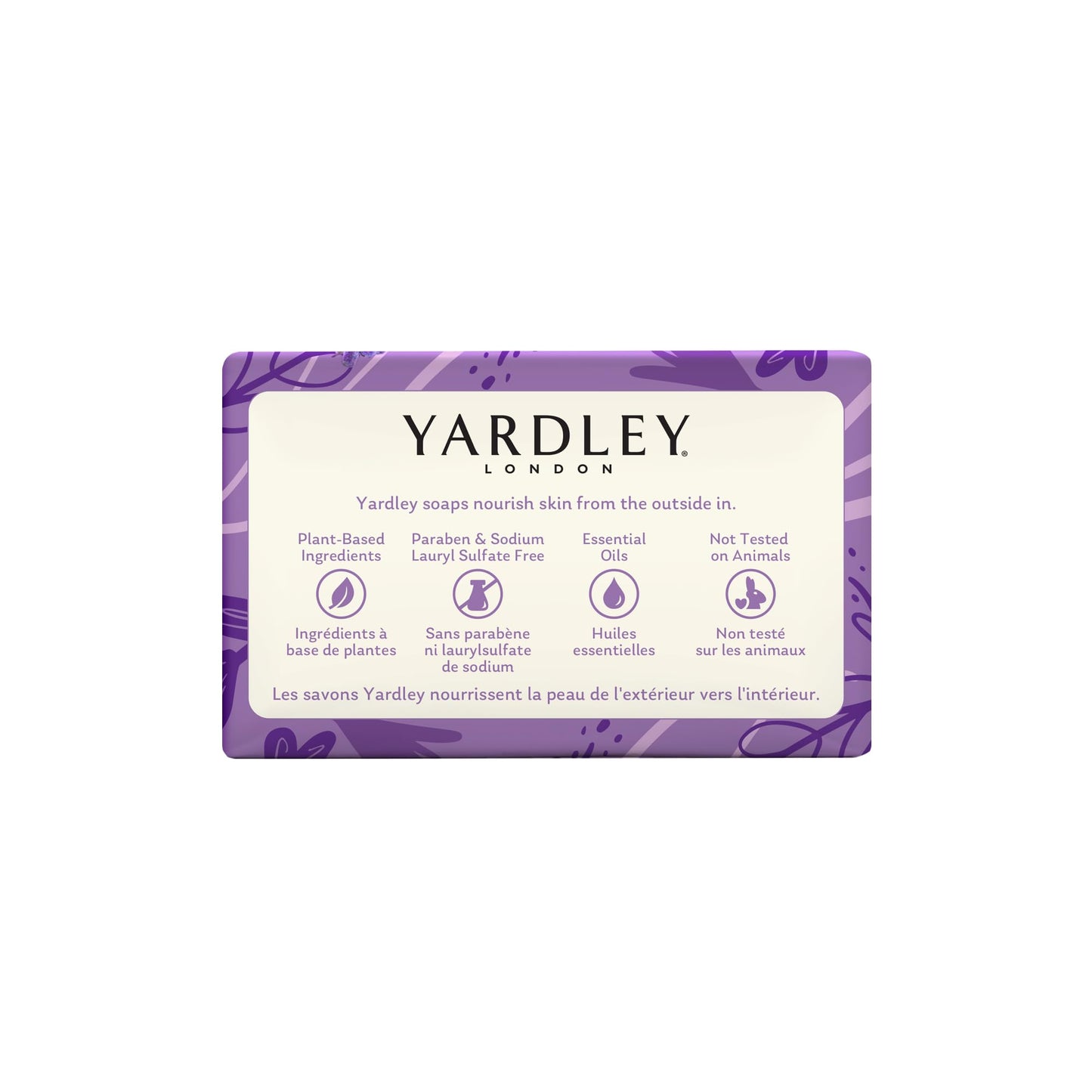 Yardley London Nourishing Bath Soap Bar English Lavender, Calms & Soothes with Pure Lavender Extracts & Essential Oils 4.0 oz Bath Bar, 2 Soap Bars
