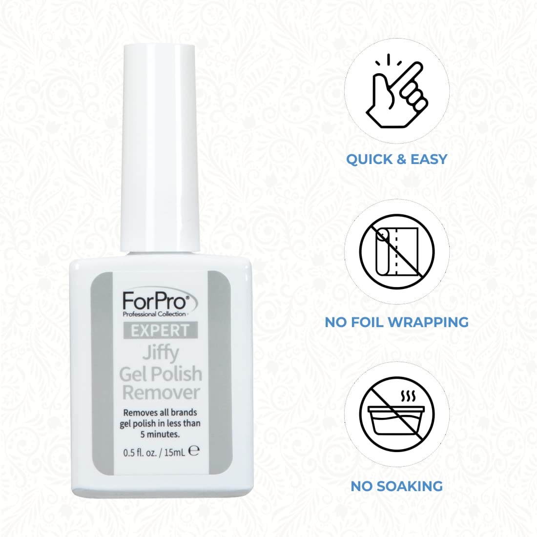 ForPro Professional Collection Expert Jiffy Gel Polish Remover, Removes All Brands Gel Polish in Less Than 5 Minutes, Quick & Easy Gel Removal, No