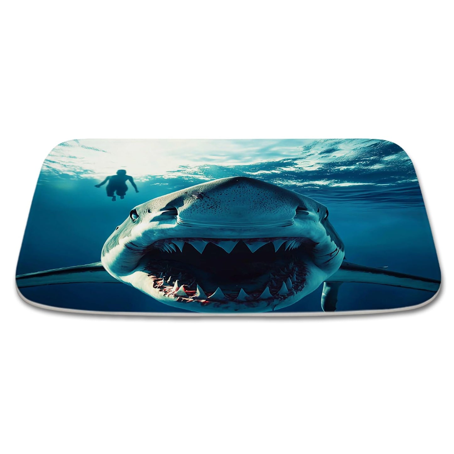 Funny Shark Beach Underwater Nautical Bathroom Bathtubs Coral Velvet Bath Rugs Non Slip Ocean Sea Shower Mat Door Rug Decor Sets Flannel Absorbent…