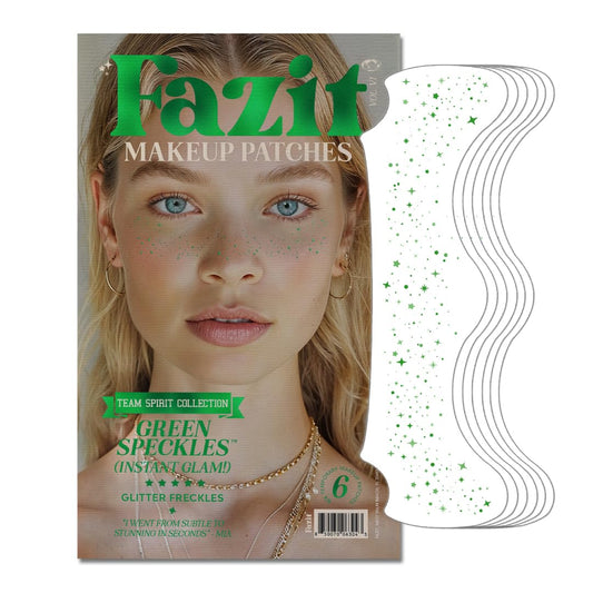 Fazit Green Speckles - Glitter Freckle Makeup Patches - Shimmering Faux Freckles & Body Glitter - Waterproof, Long-Lasting Instant Glamour Beauty & Personal Care Fazit