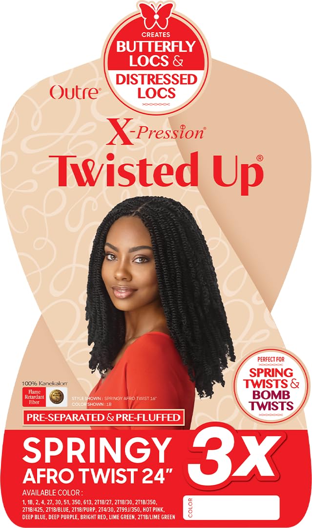 Outre Crochet Braids X-Pression Twisted Up 3X Springy Afro Twist 24" (1-pack, 1B) Beauty and Personal Care x-pression
