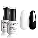 RARJSM 15ML Black White Gel Nail Polish Kit White Black Nail Polish Soak Off L e d Cured Nail Art Vanish Starter Manicure Salon DIY at Home