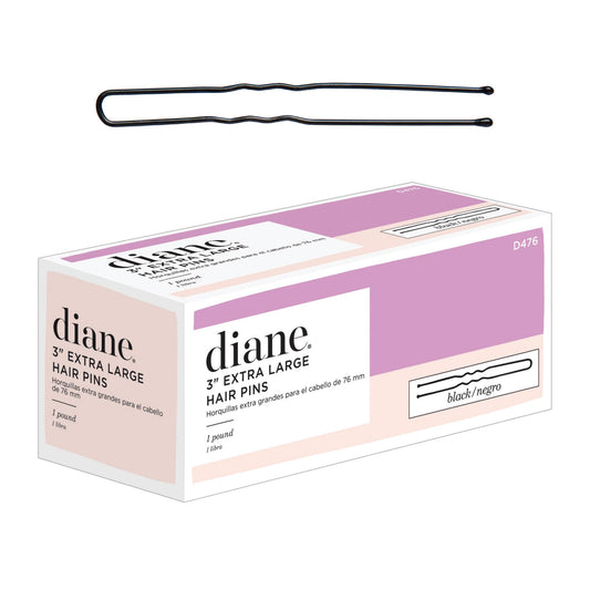 Diane 3” U Shaped Hair Pins – 1 lb (≈400 Black Pins) with Ball Tips for Women & Girls, Secure Updos, Buns, Braids & Salon Styling