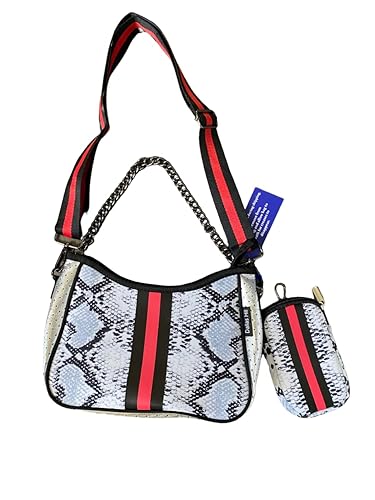 Dallas Hill Designs Crossbody Neoprene Purse for Women | Ladies Drawstring Handbag | 2 Detachable Straps | Matching Pouch
