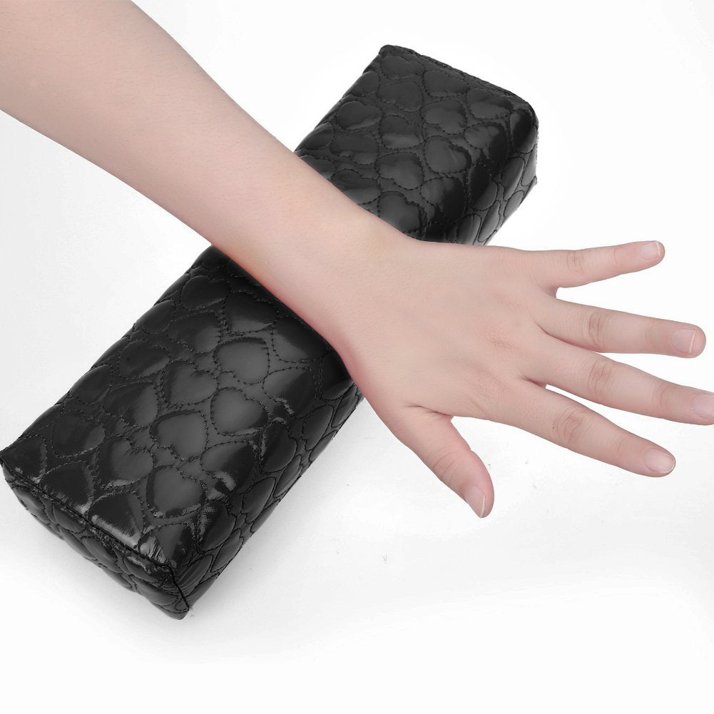 Minejin Nail Art Hand Holder Cushion Leather Arm Soft Rest Pillow Manicure Black Beauty & Personal Care Minejin