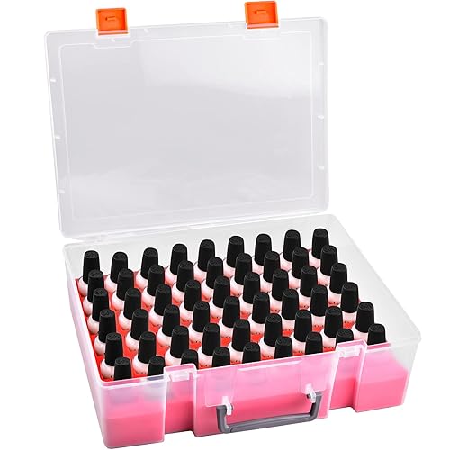 FULLCASE Nail Polish Organizer, 54 Bottles Nail Storage with Separate Sponge Compartment for Sally Hansen/for GAOY/for OPI/for Essie/for CANNI Gel/for