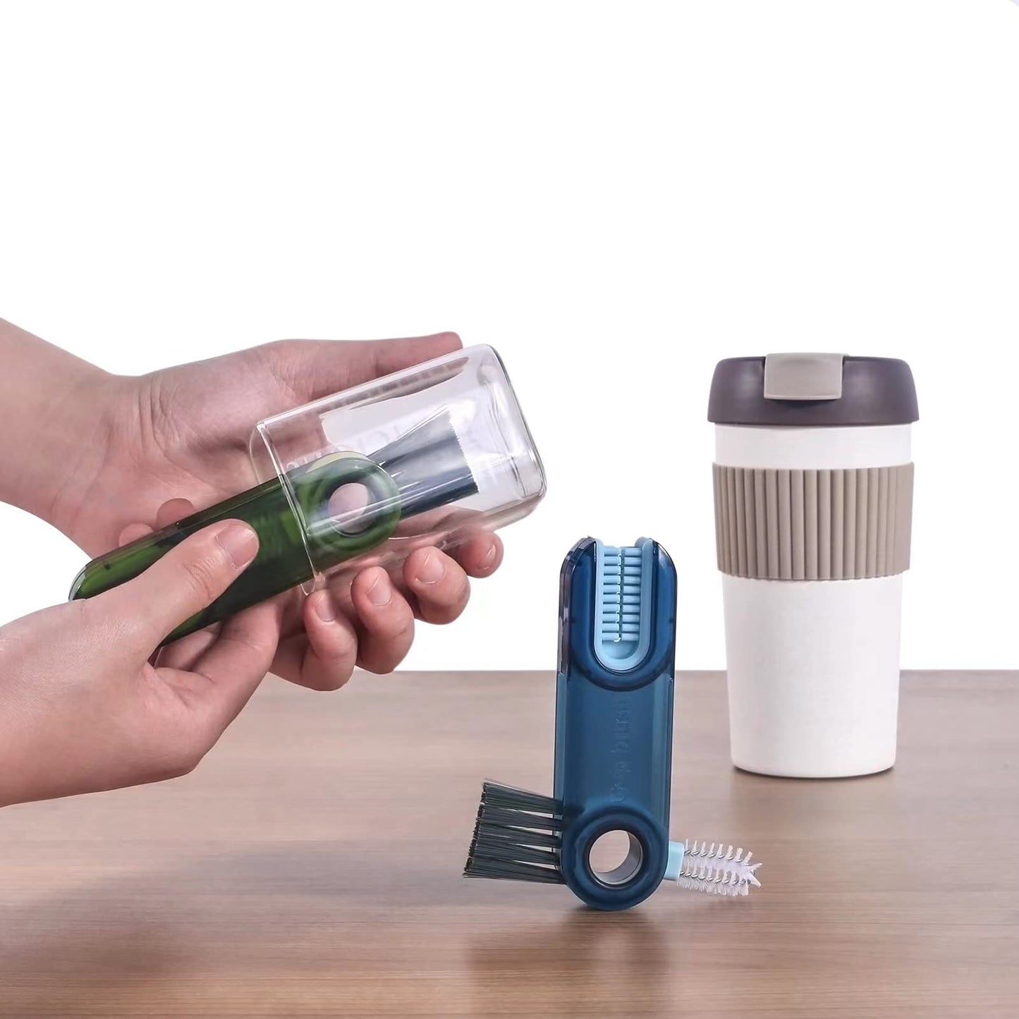 3-in-1 Cup Lid Gap Cleaning Brush Set – Multipurpose Silicone Bottle & Cup Holder Cleaner for Home & Kitchen