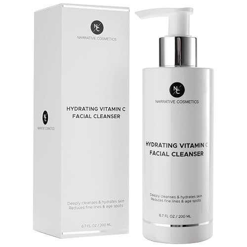 Narrative Cosmetics Vitamin C Face Wash Cleanser - Ultimate Water-Based Face Cleanser for Women - Anti-Aging and Gentle for All Skin Types- 6.7 Fl Oz