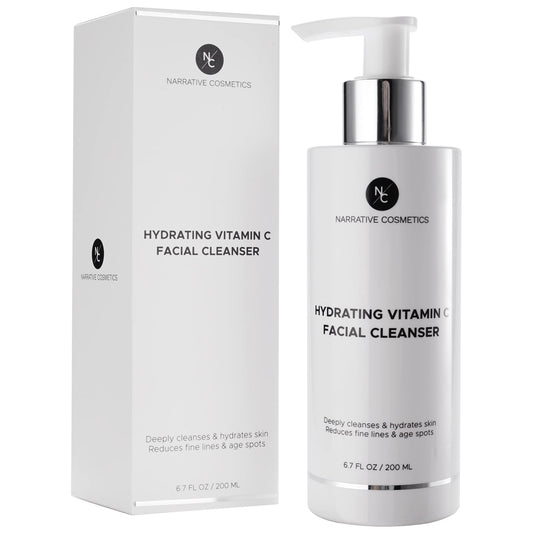Narrative Cosmetics Vitamin C Face Wash Cleanser - Ultimate Water-Based Face Cleanser for Women - Anti-Aging and Gentle for All Skin Types- 6.7 Fl Oz