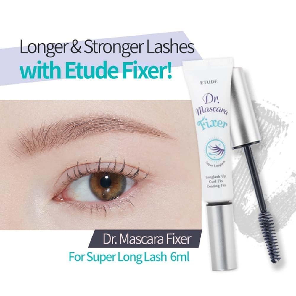 ETUDE Dr. Mascara Fixer FOR SUPER LONG LASH, Korean Mascara Primer, Natural lash Extension, Lengthening, Smudge-Proof, Korean Makeup, Beauty, Micro