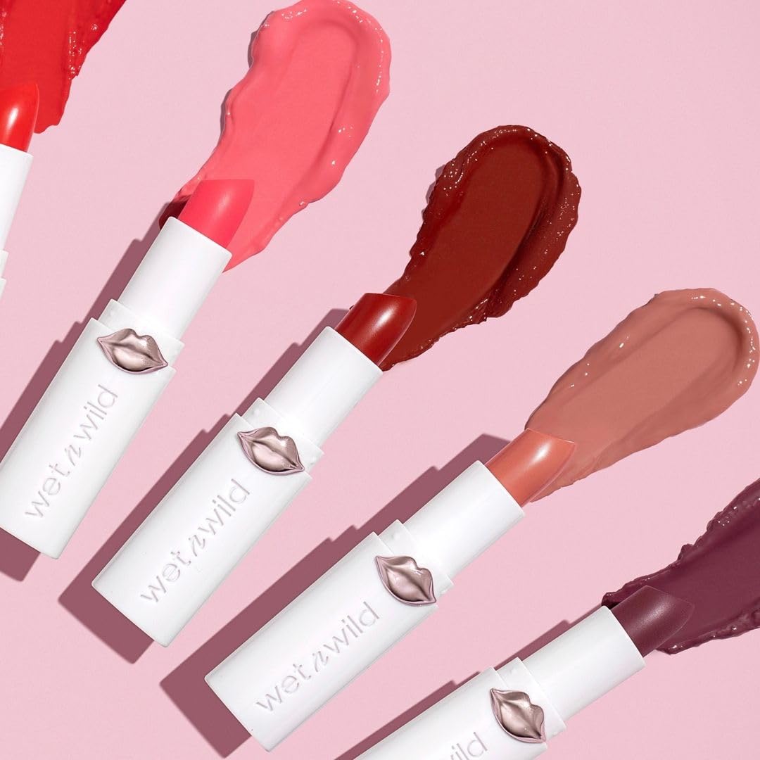 wet n wild Mega Last High-Shine Lipstick Lip Color, Infused with Seed Oils For a Nourishing High-Shine, Buildable & Blendable Creamy Color