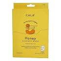 Cala Honey Essence Facial Sheet Masks, 5 Pack - Illuminating Vitamin B3 (Niacinamide) Face Masks, Ultra-Thin 5-Min No-Rinse Hydrating Sheets for Dry