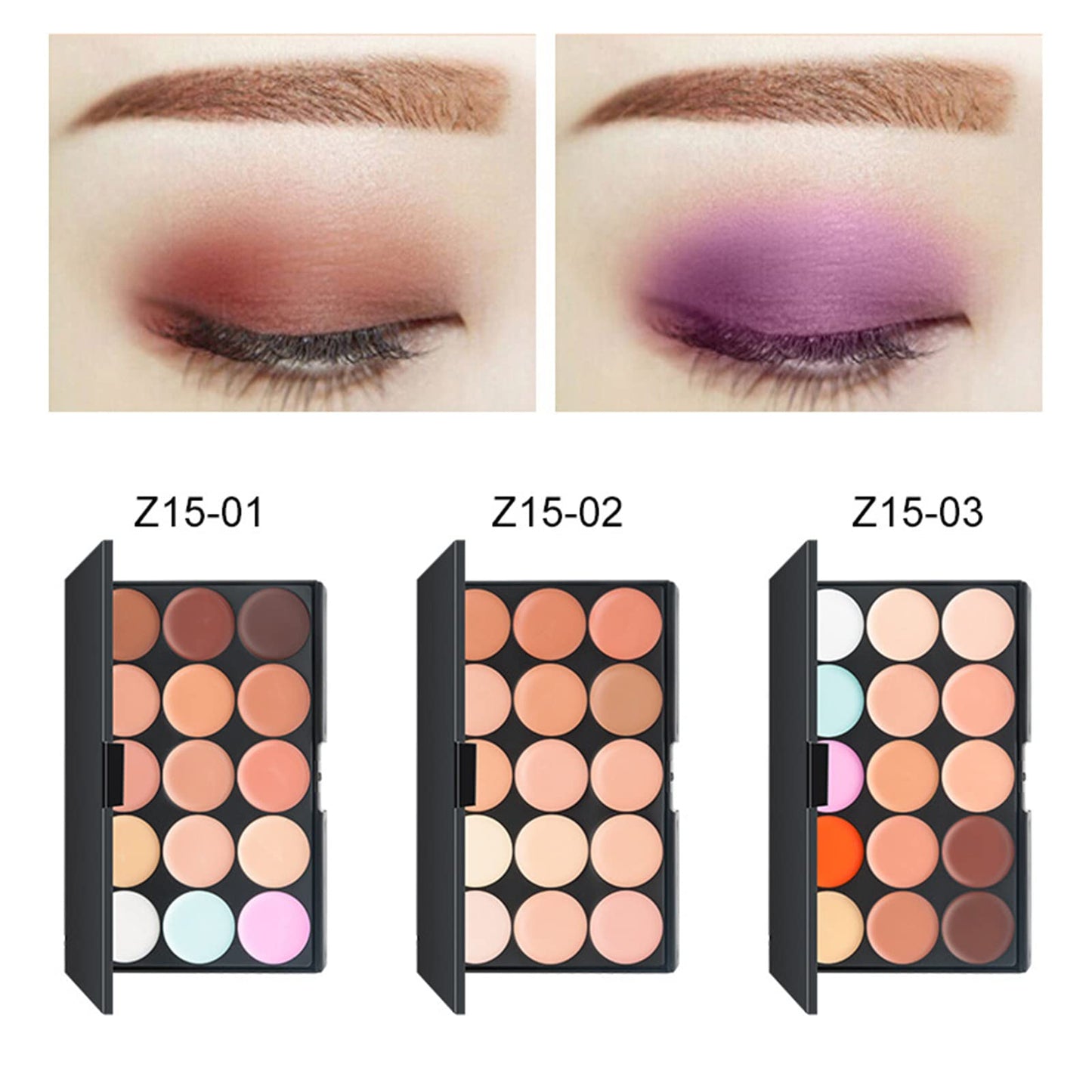 15 Colors Hydrating Cream Concealer Palette, Pure Vie Long Lasting Full Coverage Correcting Concealer Palette Foundation Camouflage Makeup Contour Kit