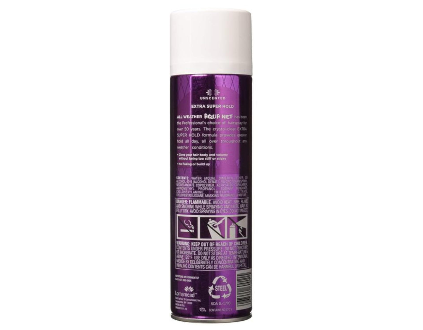 Aqua Net Extra Super Hold Professional Hair Spray Unscented 11 oz (Pack of 4)