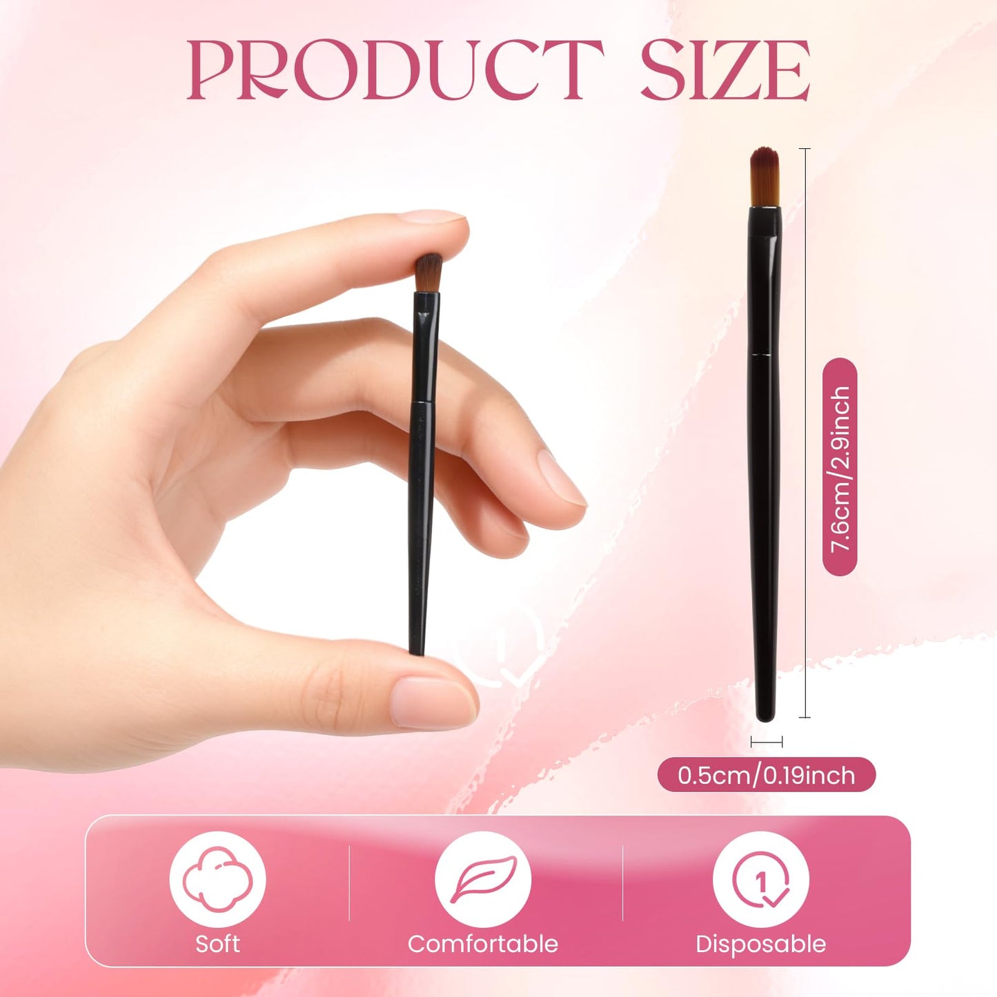 50 Pieces Lip Brushes, Pro Multifunctional Makeup Brush, Lipstick Gloss Wands Applicator Cosmetic Tool Kits, Black