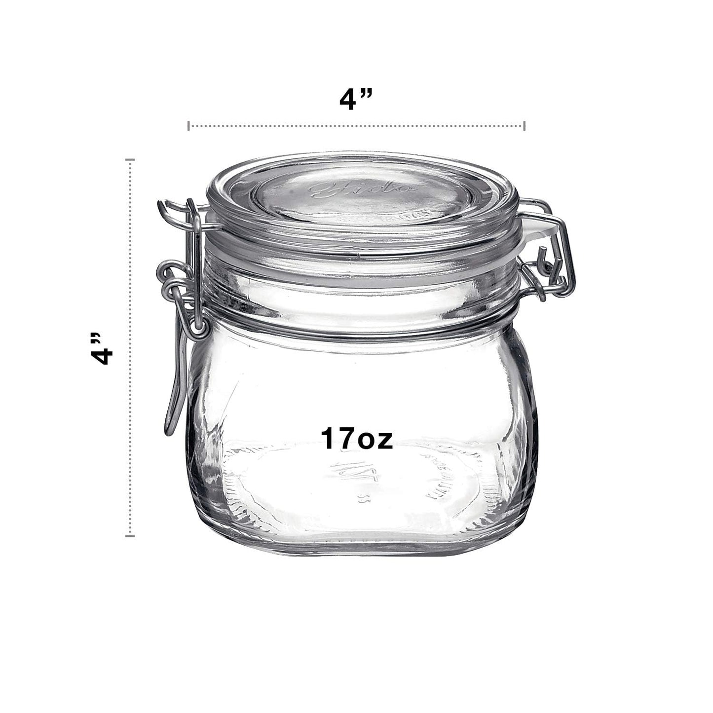 Bormioli Rocco Fido 17.5 Ounce Glass Storage Jars: Airtight Hinged Lid With Leak Proof Gasket, Wide Mouth Food Container - For Zero Waste Air Tight…