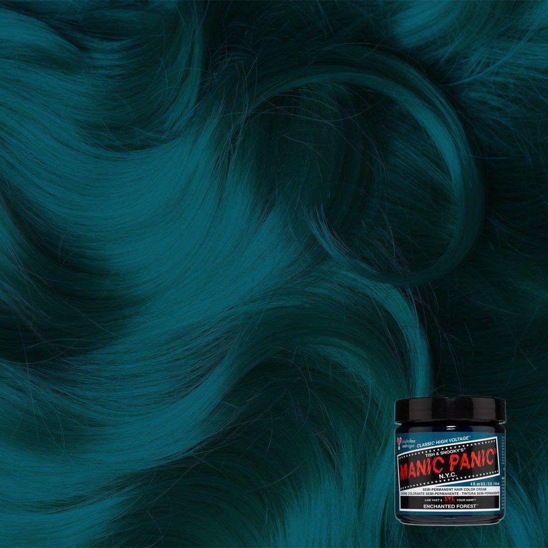 MANIC PANIC Classic Enchanted Forest Semi Permanent Hair Color - Deep Teal Green Hair Dye for Women & Men That Lasts 4-6 Weeks - Vegan, Ammonia