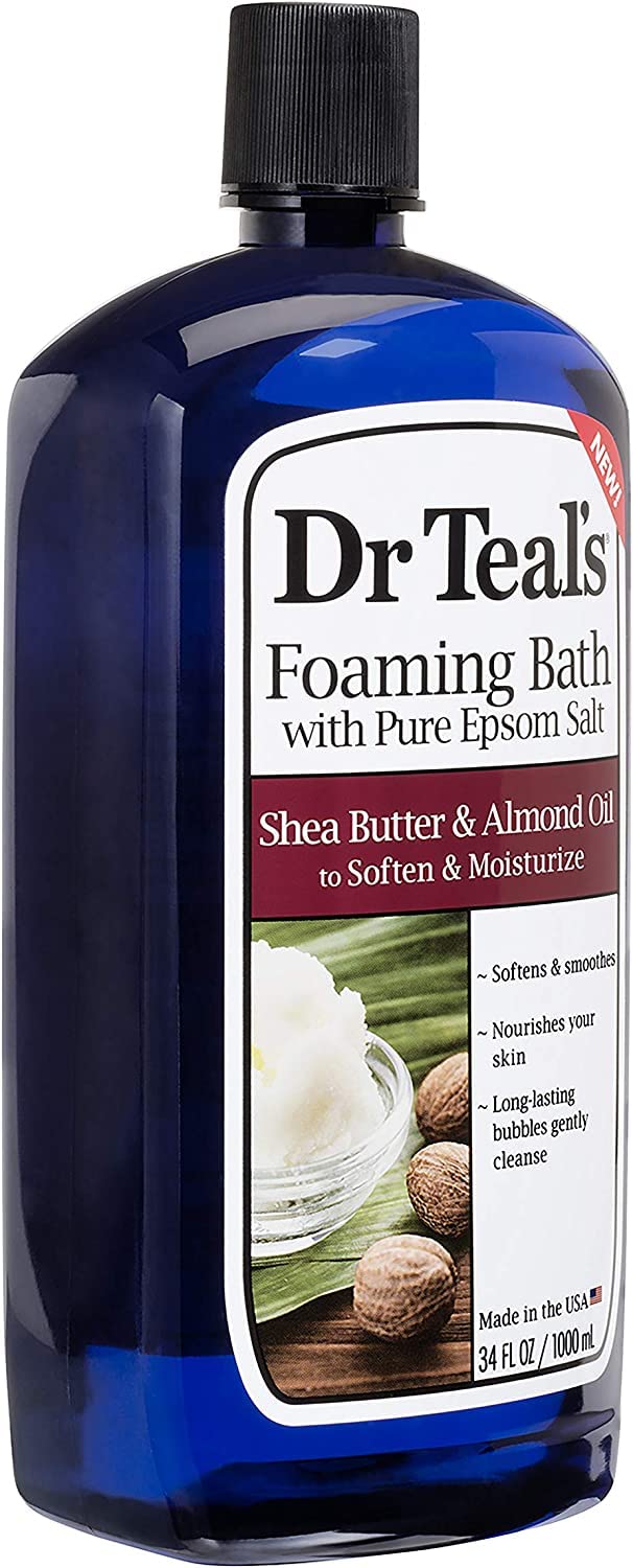 Dr. Teal's Shea Butter & Almond Oil Pure Epsom Salt Foaming Bath Gift Set (3 Pack, 34 oz ea.) - Long Lasting Bubbles Soften & Moisturize Dry Skin Beauty and Personal Care Dr Teal's