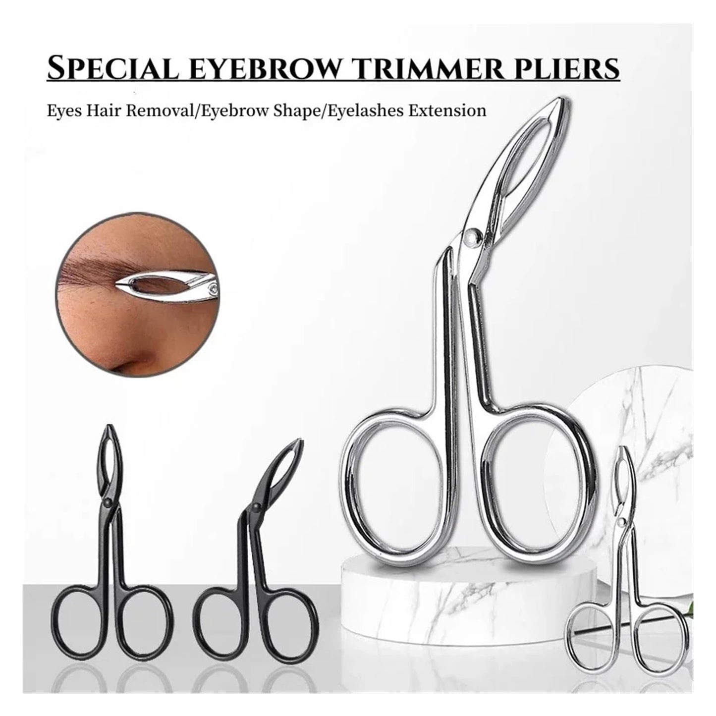 Stainless Steel Elbow Eyebrow Pliers Clip Scissors Tweezers Straight Pointed Professional Plucking Makeup Beauty Tools(Black Inclined mouth) Beauty and Personal Care ZXYZXYZZ