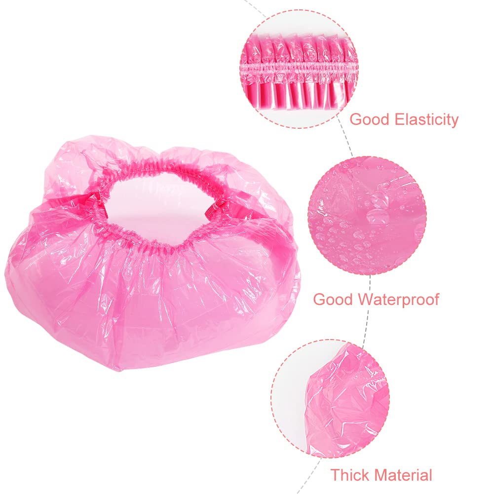 Shintop Disposable Shower Caps for Women,100 Packs Hair Caps Individually Wrapped with Large Elastic Bath Cap for Home, Hotel, Hair Salon and Spa
