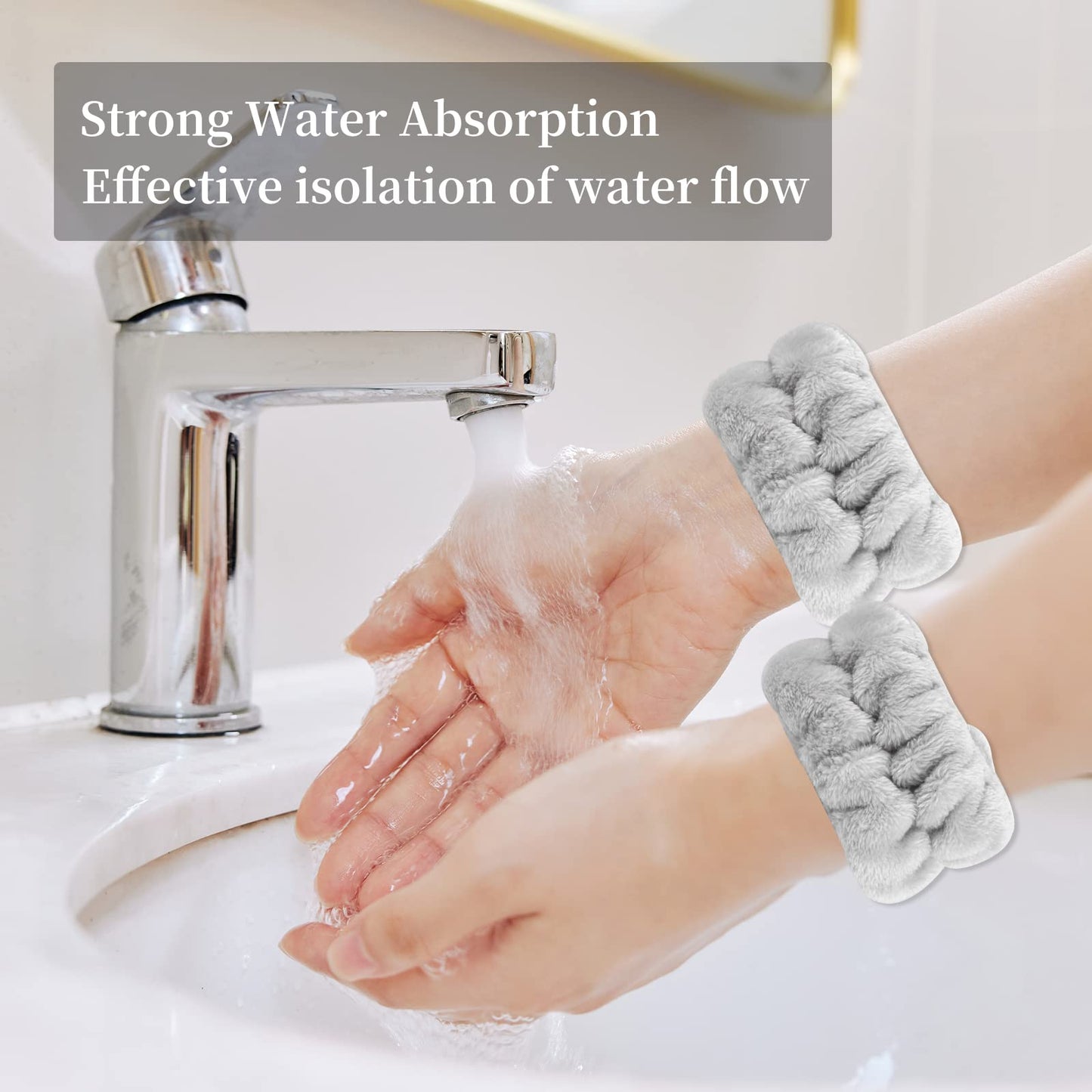 SLNZAPTY 12 PCS Face Wash Headband Wristband Set for Women Girls, Soft Microfiber Facial Spa Hair Wraps Makeup Skincare Bath Headbands Wrist Bands