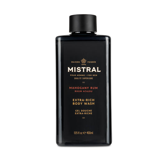 Mistral Men's Body Wash & Shampoo, Mahogany Rum 13.5 oz | 2-in-1 Natural Shower Gel for Men | SLS, Paraben & Phthalate Free | Natural Men’s Body Wash Beauty & Personal Care Mistral