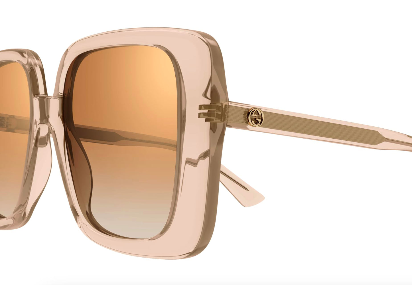 Gucci GG1314S 005 Beige/Brown Mirrored Oversized Square Women's 55mm Sunglasses