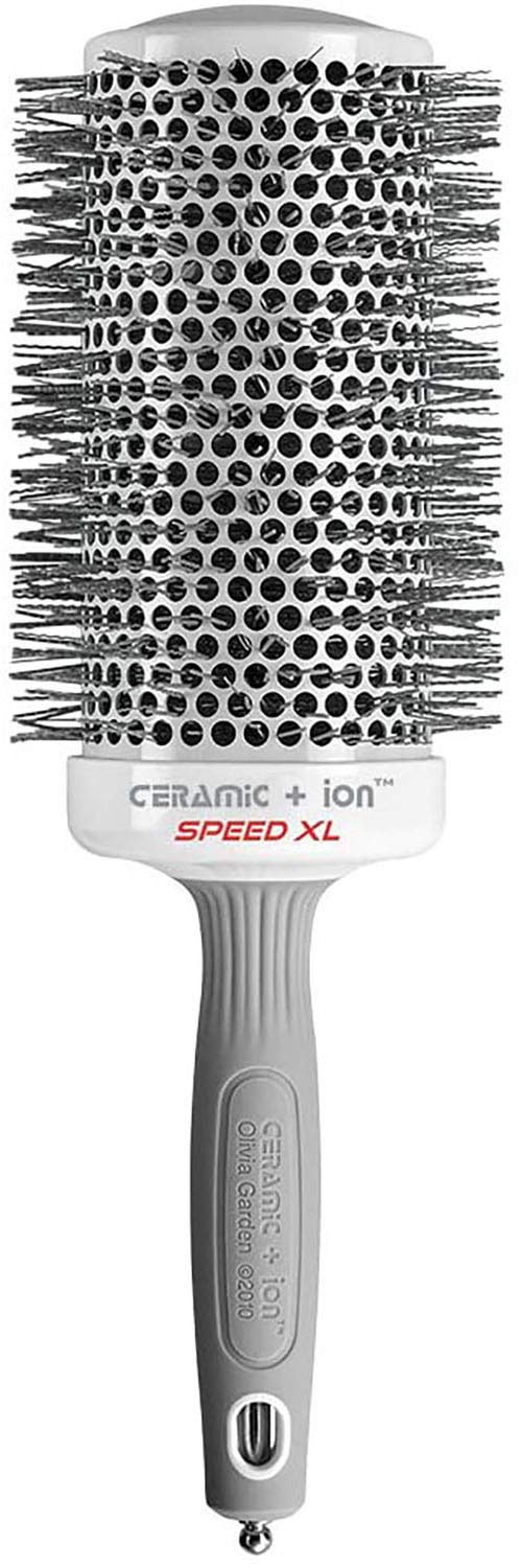 Olivia Garden Ceramic + Ion Speed XL - Extra-Long Round Thermal Hair Brush - Not Electrical - Professional Blowout Brush for Normal to Thick Hair - 3