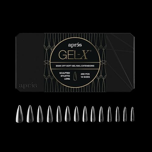 Apres Gel-X® Stiletto Box of Nail Tips | 280 Gel-X Tips, Soft Tips, 14 Sizes 00-9 | Half-sizes Included (Sculpted Stiletto Long, 280 Count) Beauty & Personal Care APRÉS