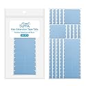SUYYA 180 Pieces Hair Extension Tape Tabs Double Sided Extension Tapes for Replacement 4cm x0.8cm (Blue 180 Pieces)