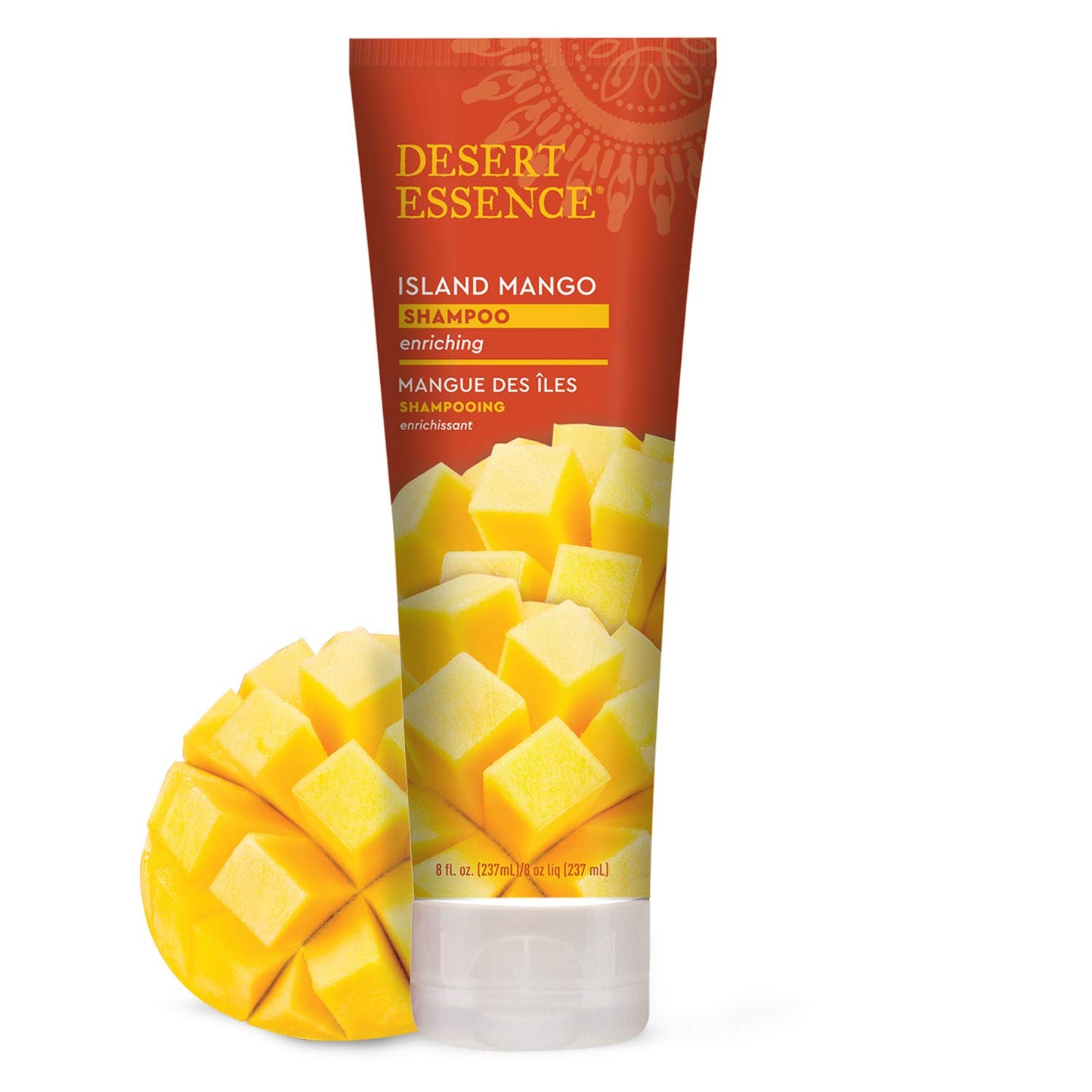 Desert Essence Island Mango Shampoo, 8oz - Rich Repair with Mango Seed Butter, Organic Hemp Oil, Jojoba & Shea Butter - Vegan, Gluten-Free - Tropical