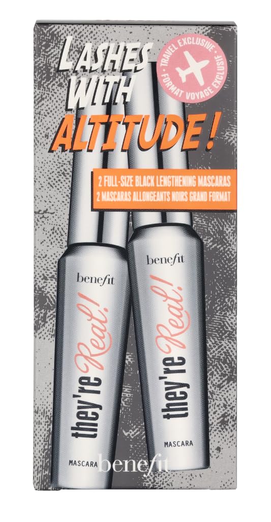Benefit Cosmetics They're Real Beyond Mascara Duo Set Black, 0.3 Ounce (Pack of 2)