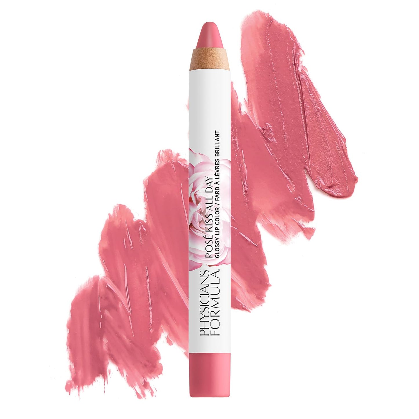 Physicians Formula Rosé Kiss All Day Glossy Lipstick Lip Color Makeup, Pink Blind Date | Dermatologist Tested, Clinicially Tested