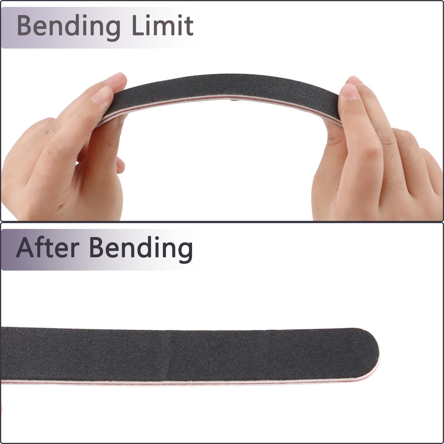 3 Pack Professional Emery Boards, 100/180 Grit Nail File for Acrylic and Natural Nails, Reusable, Black Beauty and Personal Care LNAUJS