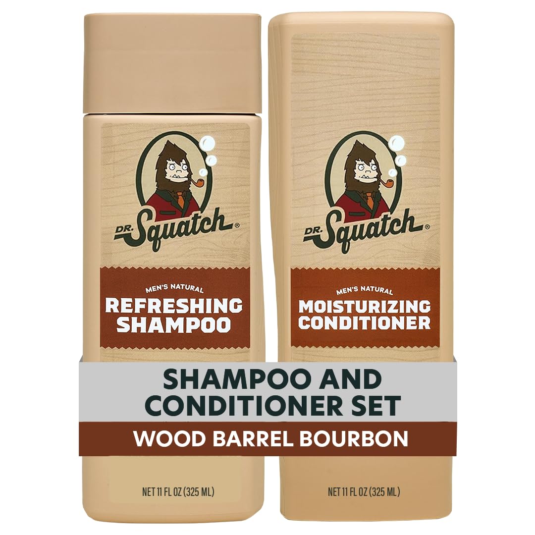 Dr. Squatch Men's Natural Shampoo and Conditioner Set - Sulfate & Paraben Free Natural Shampoo and Conditioner for Men - Scalp Nourishing Formula