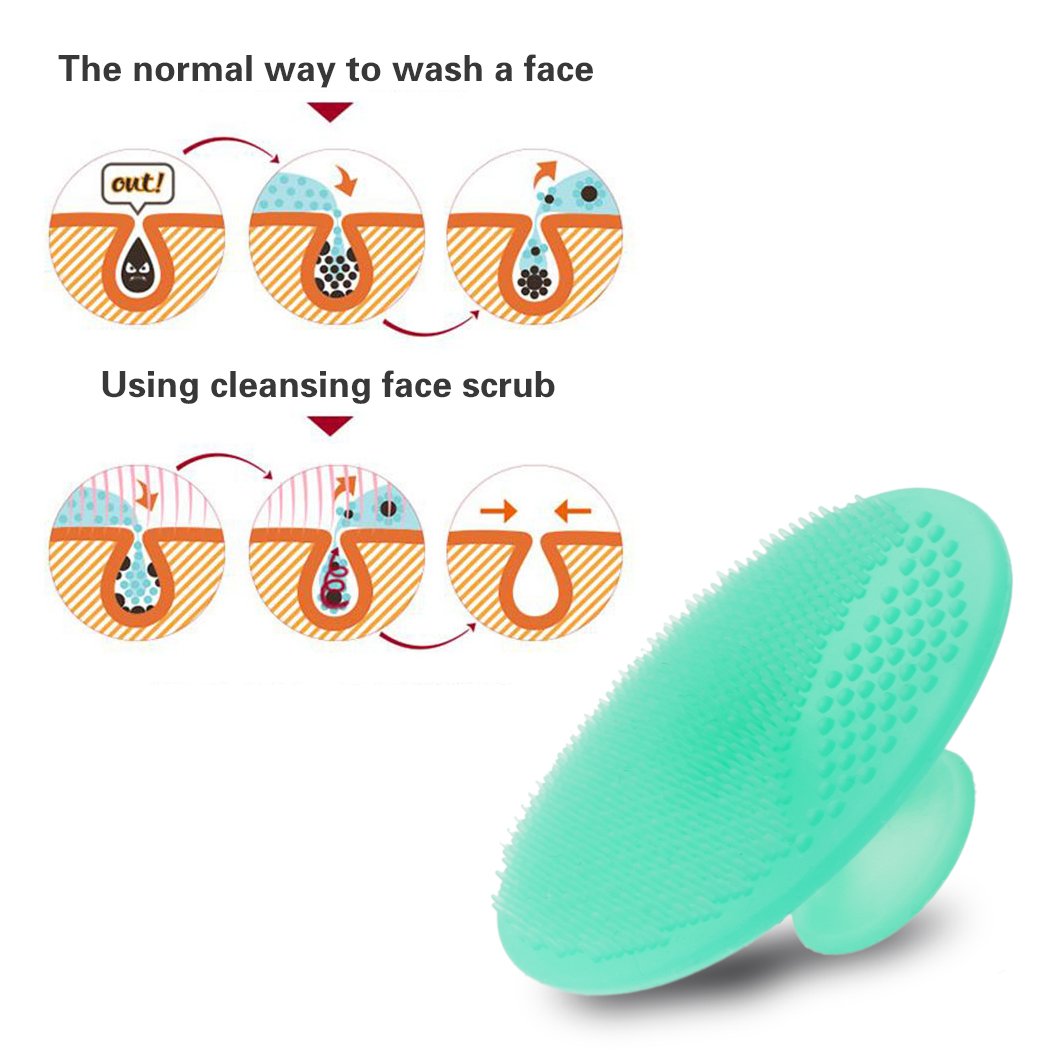 Face Scrubber,2 Pack Soft Silicone Scrubbies Facial Cleansing Pad Face Exfoliator Face Scrub Face Brush Silicone Scrubby for Massage Pore Cleansing