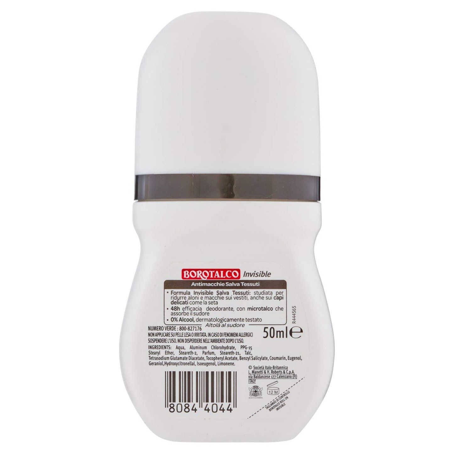 Borotalco:"Invisible" Anti-Stain Deodorant 1.69 Fluid Ounces (50ml) Deo Roll On [ Italian Import ] Beauty and Personal Care Borotalco