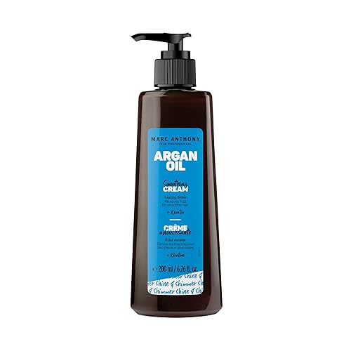 Marc Anthony Argan Oil Smoothing Cream with Keratin - Lightweight Hair Styler for Lasting Shine & Removes Frizz for Smooth Hair - Nourishing Argan Oil