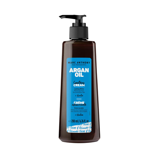 Marc Anthony Argan Oil Smoothing Cream with Keratin - Lightweight Hair Styler for Lasting Shine & Removes Frizz for Smooth Hair - Nourishing Argan Oil