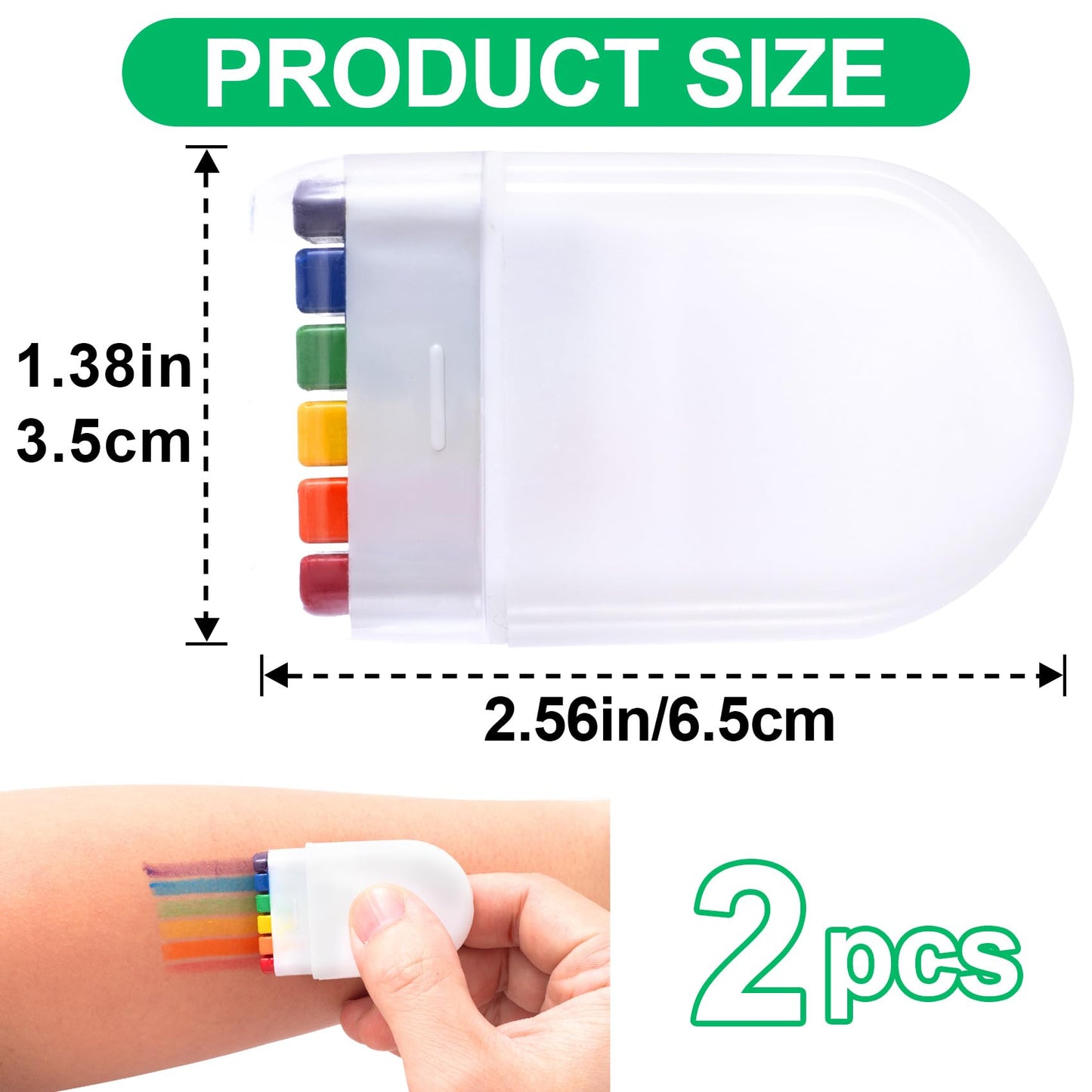 Lekgavd 2PCS Rainbow Face Body Paint, Pride Makeup Supplies, Face Painting Crayons for Pride Day, Celebrations Party, Festivals for Men, Women