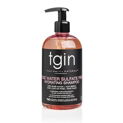 tgin Rose Water Sulfate-Free Hydrating Shampoo - Clarifying Shampoo for Curly, Wavy & Coily Hair - Lightweight Tgin Hair Products for Soft, Shiny, No