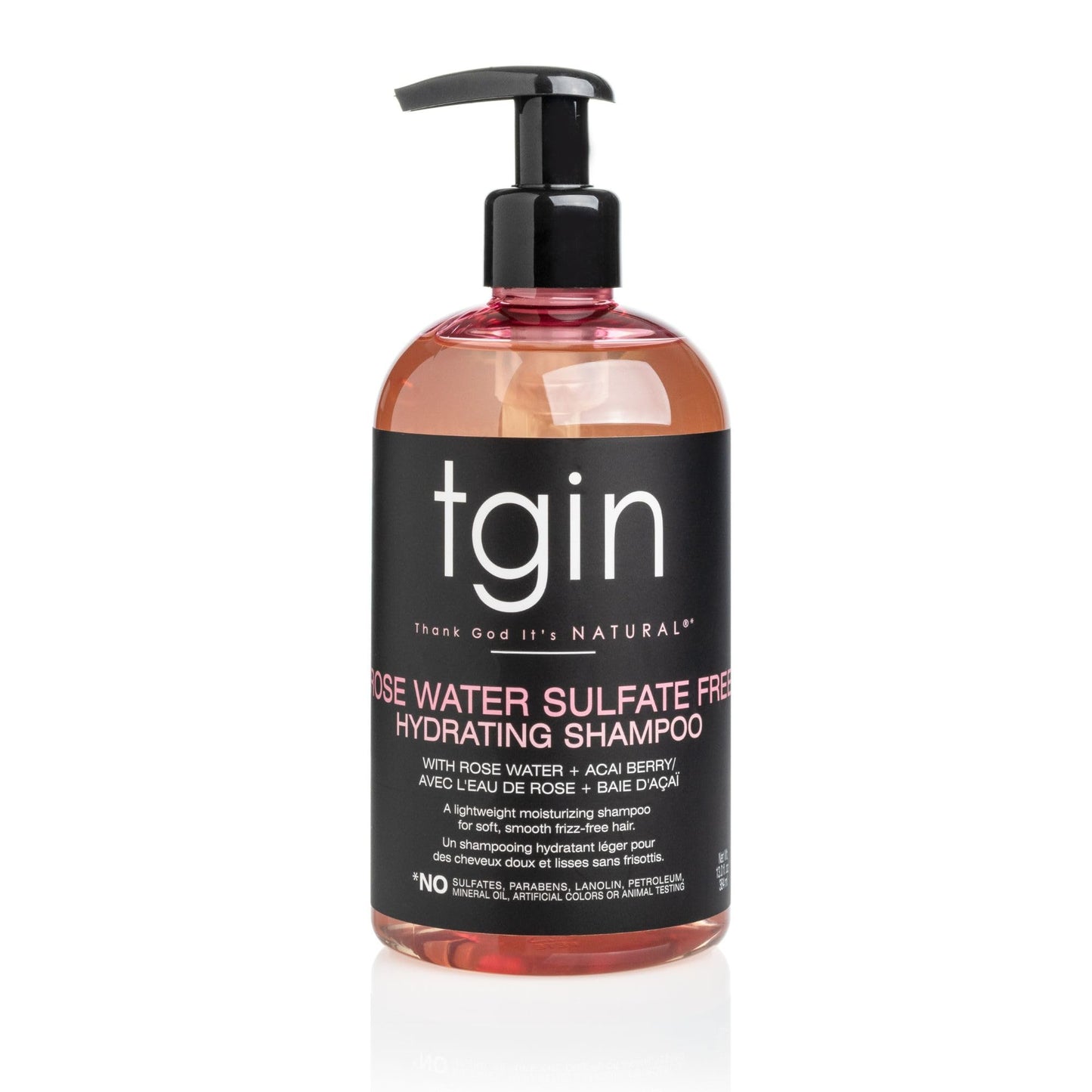 tgin Rose Water Sulfate-Free Hydrating Shampoo - Clarifying Shampoo for Curly, Wavy & Coily Hair - Lightweight Tgin Hair Products for Soft, Shiny, No