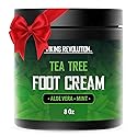 Viking Revolution Tea Tree Foot Cream for Dry Cracked Heels - Foot Balm For Cracked Feet - Dry Feet Repairing Cream with Aloe Vera and Mint (8oz)