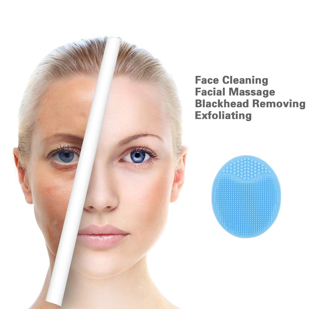 Face Scrubber,2 Pack Soft Silicone Scrubbies Facial Cleansing Pad Face Exfoliator Face Scrub Face Brush Silicone Scrubby for Massage Pore Cleansing